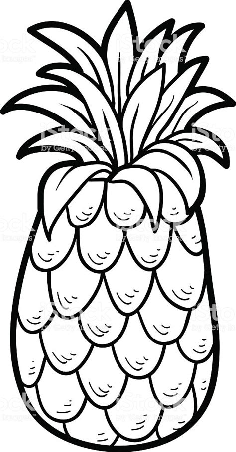 Ilustración de Libro Para Colorear Frutas Y Verduras Piña y