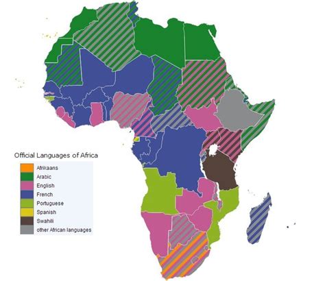 Official Languages Of Africa Languages Of Africa Africa Map Africa