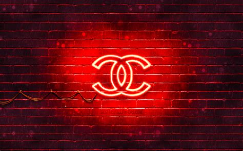 Download Wallpapers Chanel Red Logo 4k Red Brickwall Chanel Logo