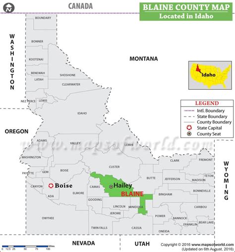 Blaine County Map Idaho