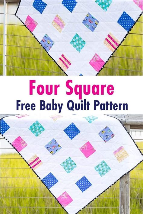 simple baby charm pack quilt pattern four square - Coral + Co.
