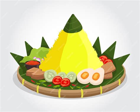 Premium Vector Nasi Tumpeng Traditional Indonesian Food From Javanese
