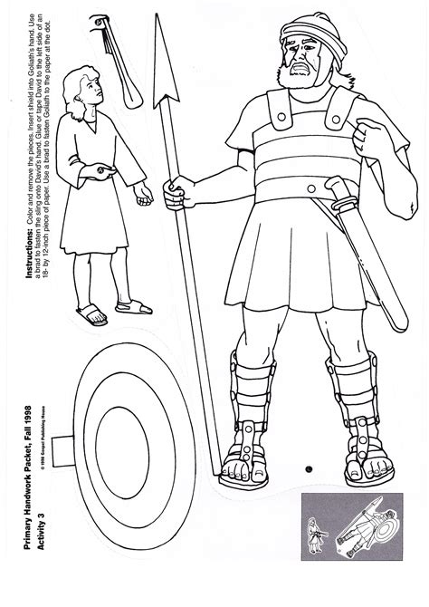 Unique Sunday School Coloring Pages David And Goliath Top Free