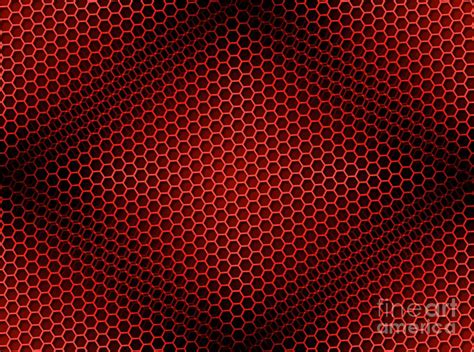 Honeycomb Background Seamless Red Digital Art By Henrik Lehnerer Fine