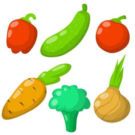 Conjunto De Verduras Cosecha Objeto Rojo Naranja Y Verde