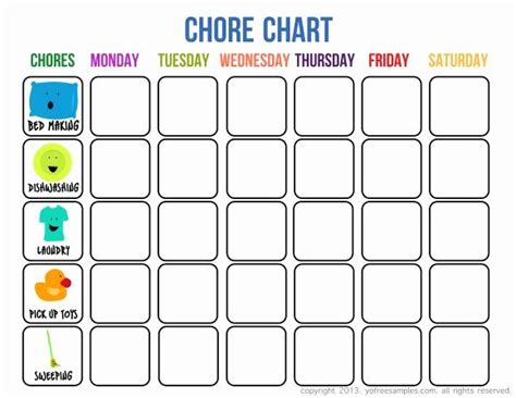 Printable Chore Charts Tagespläne Für Kinder Kinderpflichten