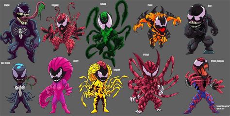 Chibi Symbiotes By Hellraptorstudios On Deviantart Symbiotes Marvel