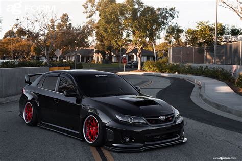 Mad Air Lifted Subaru Wrx Sti On Red Avant Garde Rims — Gallery