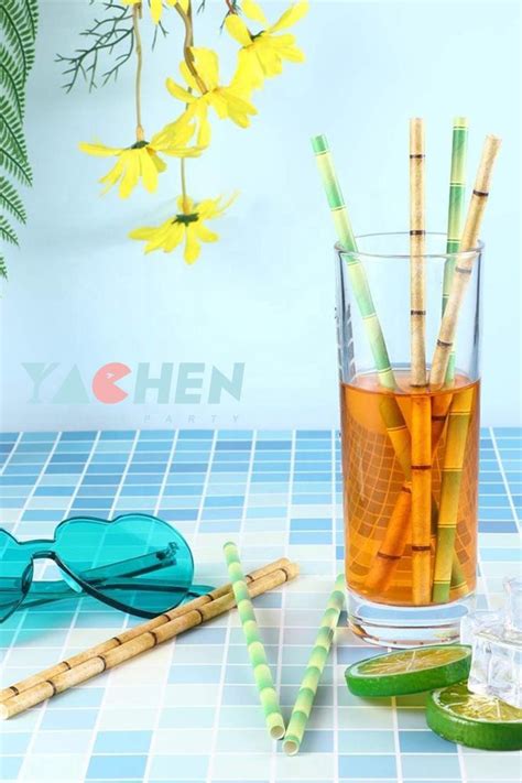Bamboo Print Paper Straws Wholesale Party Supplies Party Tableware
