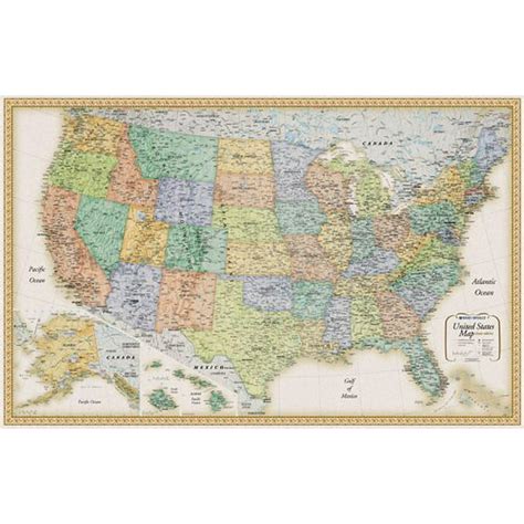 Wall Map Of Usa Topographic Map Of Usa With States