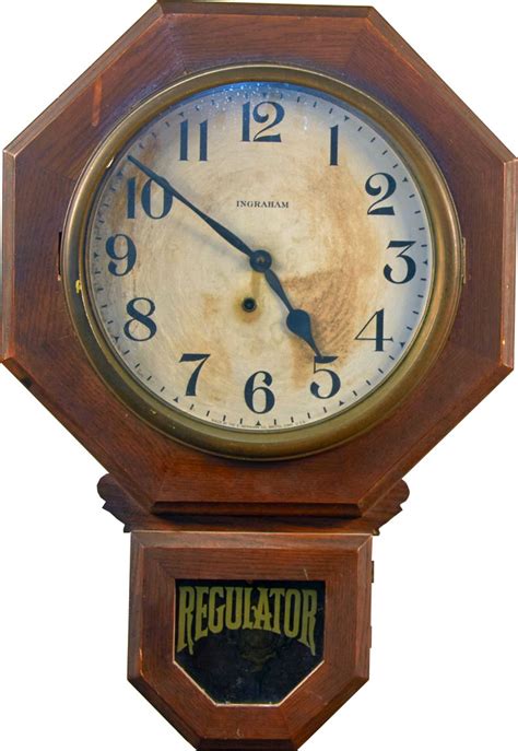 Antique Ingraham Regulator Wall Mount Wood Clock