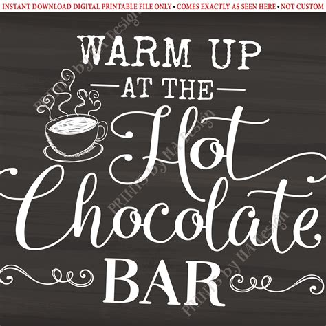 Hot Chocolate Bar Sign Warm Up At The Hot Chocolate Bar Hot Cocoa Mug