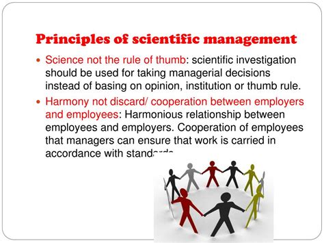 He got the opportunity to experience the problems of the workers during his early years of career. PPT - SCIENTIFIC MANAGEMENT PowerPoint Presentation, free ...