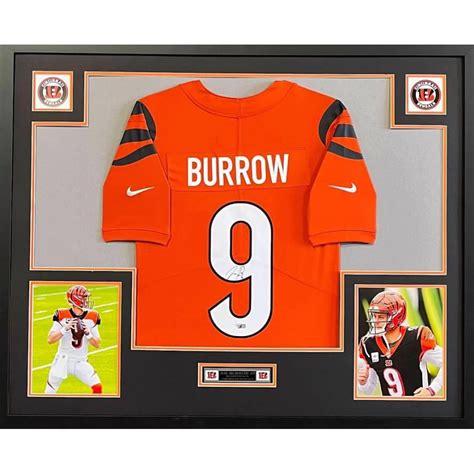Joe Burrow Signed Custom Framed Bengals Jersey Display Fanatics Pristine Auction