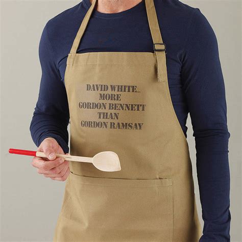 Personalised Mens Chef Apron By Catherine Colebrook
