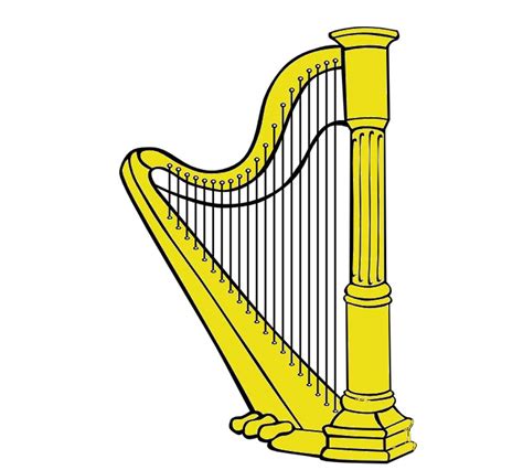 Sketch Harp Drawing Learn How To Draw 500x584 Celtic Harp
