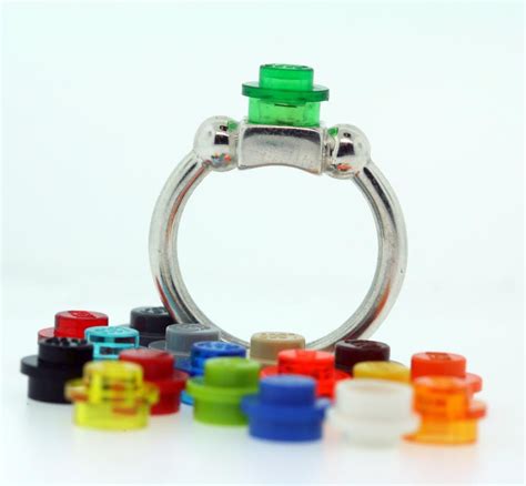 Lego Ring In Sterling Silver With Interchangeable Lego