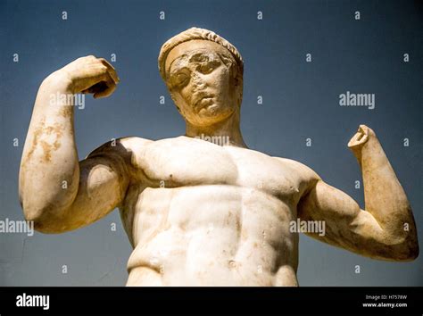 Hellenistic Marble Sculpture Of A Male Athlete At The British Museum