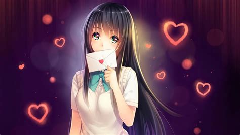 1366x768 Anime Girl In Love With Love Letter 1366x768 Resolution Hd 4k