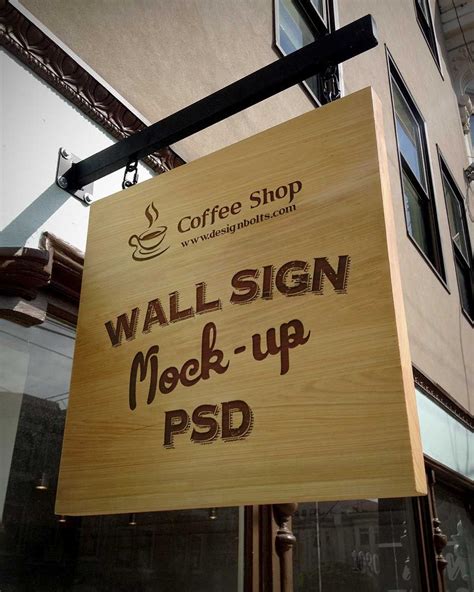 Free Wooden Outdoor Hanging Sign Mockup In Psd Poster Mockup Psd Sign