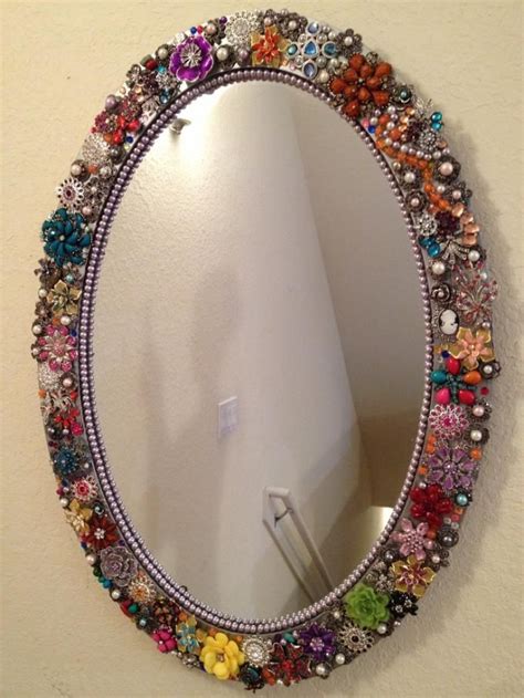 Craft Ideas 2067 Beaded Mirror Vintage Jewelry Diy Old Jewelry Crafts