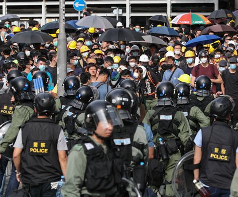 Police Fire Tear Gas At Protests In Small Town In Hong Kong Near Border