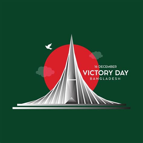 16 December Victory Day Bangladesh Vector Illustration With National