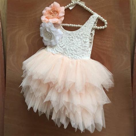 Pink Lace Tulle Flower Girl Dresses Lovely Tutu Dresses Fgs003