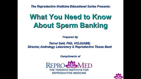 Sperm Banking Educational Video Repromedca Youtube