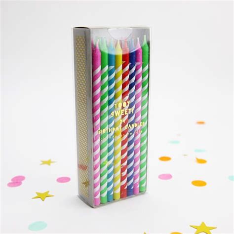 Tall Colourful Candles 24 Pack Classic Birthday Candles Etsy Uk