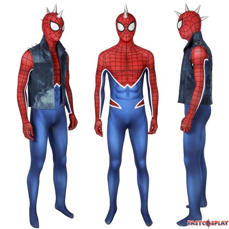 spider man ps4 spider punk 3d zentai jumpsuit