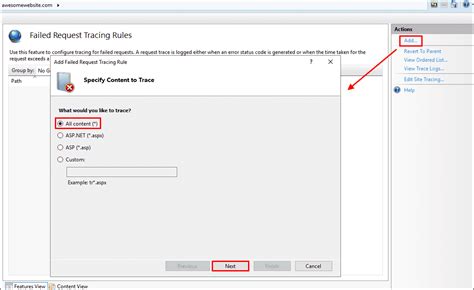 IIS Failed Request Tracing Sysops