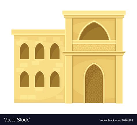 Traditional Arabic Desert Mud House Middle East Vector Image