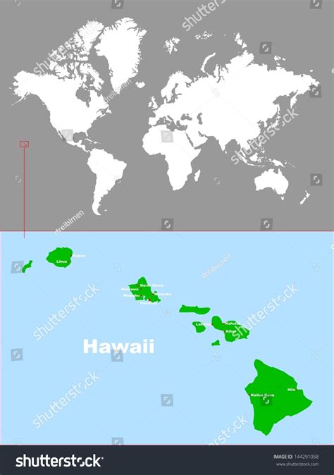 Hawaii On The Map Of The World Europe Mountains Map