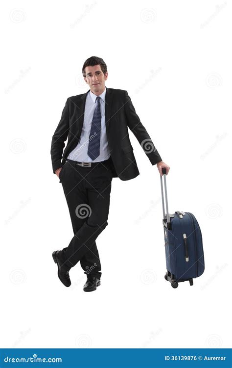 Businessman With Luggage Stock Photo Image Of Arrival 36139876