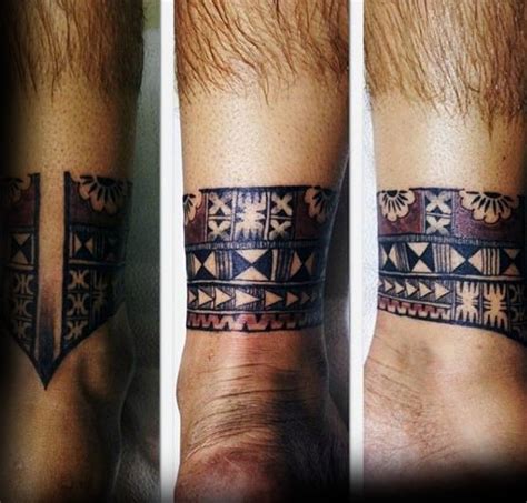 ankle band tattoos  men  leg design ideas