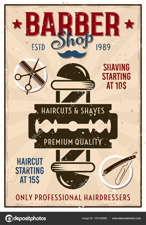 Vintage Barber Shop Haircut Posters