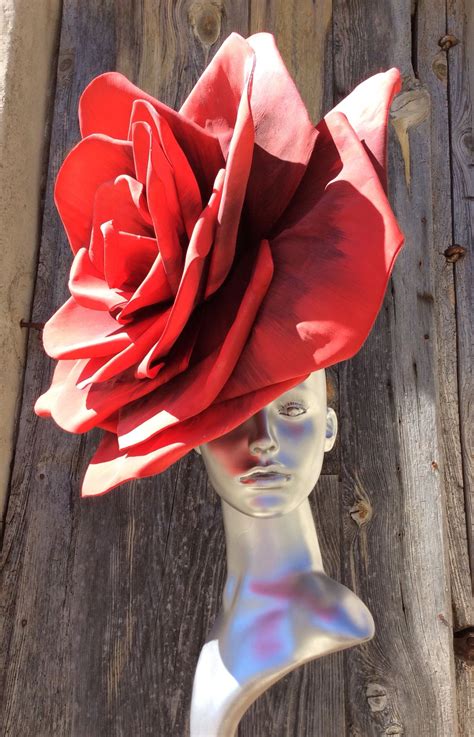 Giant Wonderful Red Rose Do Rose Costume Rose Hat Race Day Hats