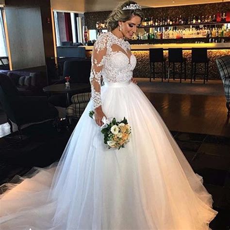 Plus Size Bohemian Wedding Dresses Lace 2017 Elegant O