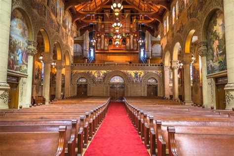 Interior View Of The Memorial Church Stanford University Editorial