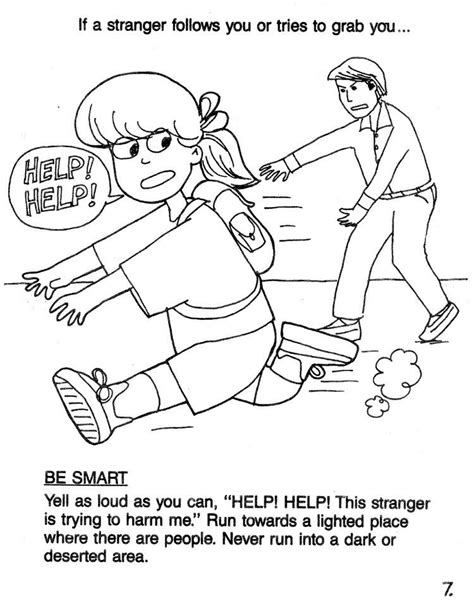 Stranger Danger Coloring Pages 7 Scream Help Teaching Safety