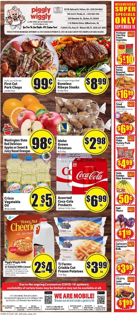 Food Giant Weekly Ad Valid From 09162020 To 09222020 Mallscenters