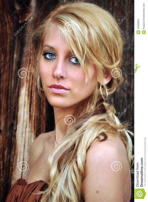 Pretty Young Woman With Long Blonde Hair Stock Image