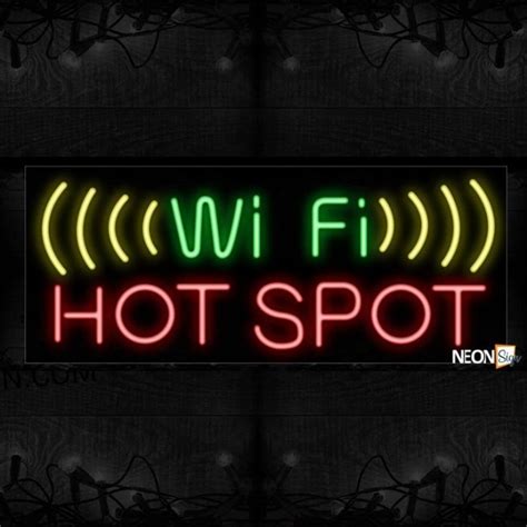 Wifi Hotspot With Signal Logo Neon Sign
