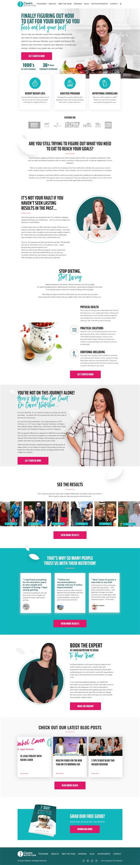 Caven Nutrition Website Studio 1 Design