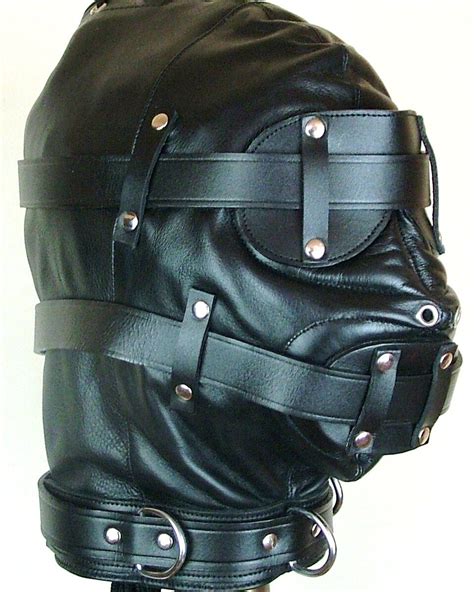 100 Genuine Leather Total Sensory Deprivation Bondage Hood Hood6 Ebay