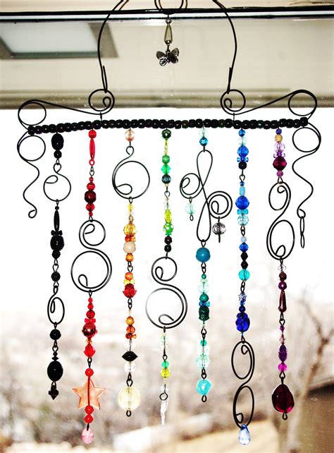 Beads And Fencing Wire Diy Wind Chimes Wind Chimes Wire Crafts