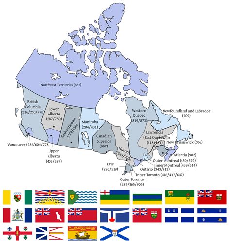 Canadian Provinces And Territories Reorganized Along Area Codes Oc