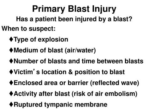 Ppt Blast Injuries The Anesthesia Provider S Perspective