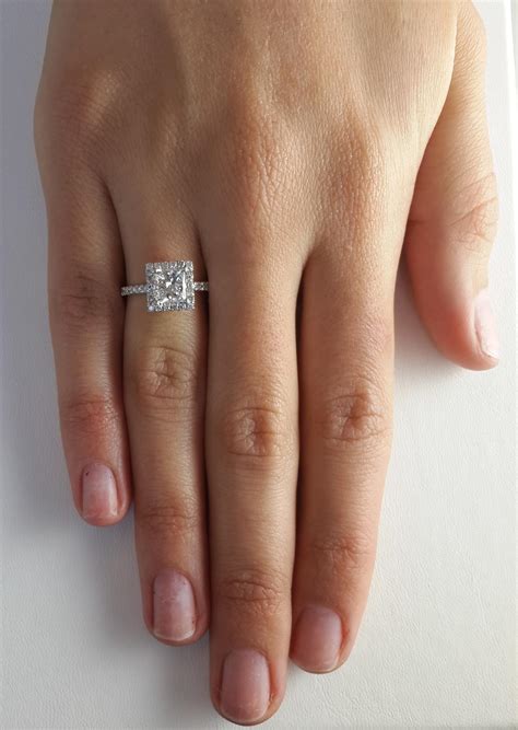 125 Ct Square Pave Princess Cut Diamond Engagement Ring Si1 G White